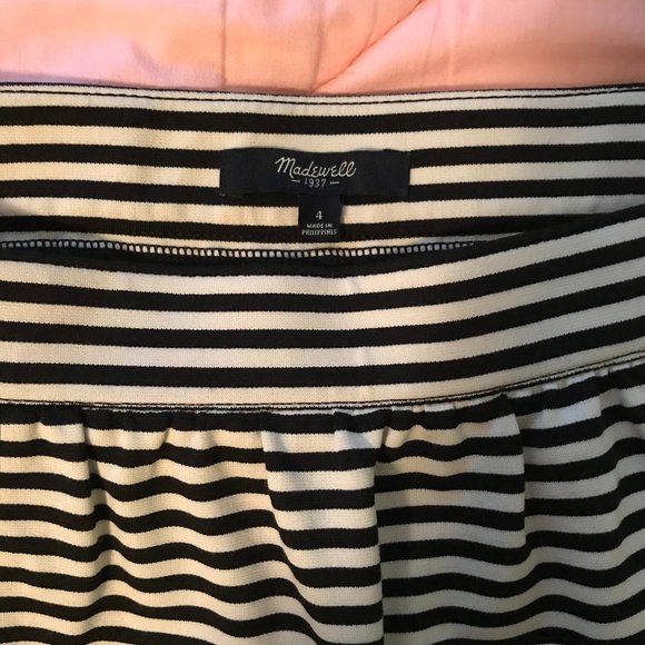 Madewell black & white stripe skirt - Picture 2 of 3